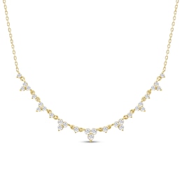 1/2 CT. T.W. Diamond Alternating Necklace in 10K Gold