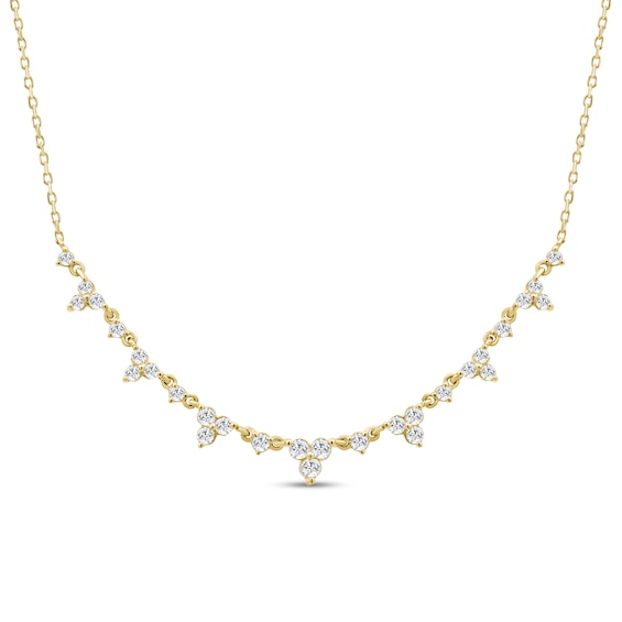 1/2 CT. T.w. Diamond Alternating Necklace in 10K Gold