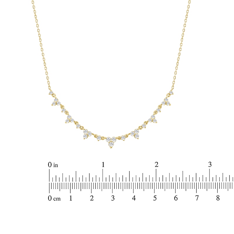 Main Image 3 of 1/2 CT. T.W. Diamond Alternating Necklace in 10K Gold