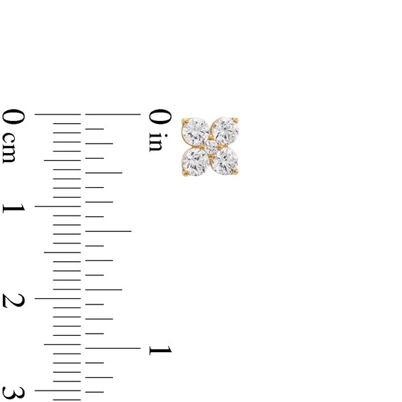 3/4 CT. T.w. Diamond Five Stone Flower Stud Earrings in 10K Gold