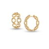 1/5 CT. T.w. Diamond Open Circle Chain Link Hoop Earrings in 10K Gold