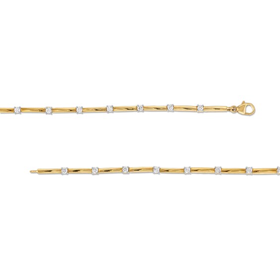 3/4 CT. T.w. Lab-Grown Diamond Station Bar Bracelet in 14K Gold (F/Si2) - 7.25”