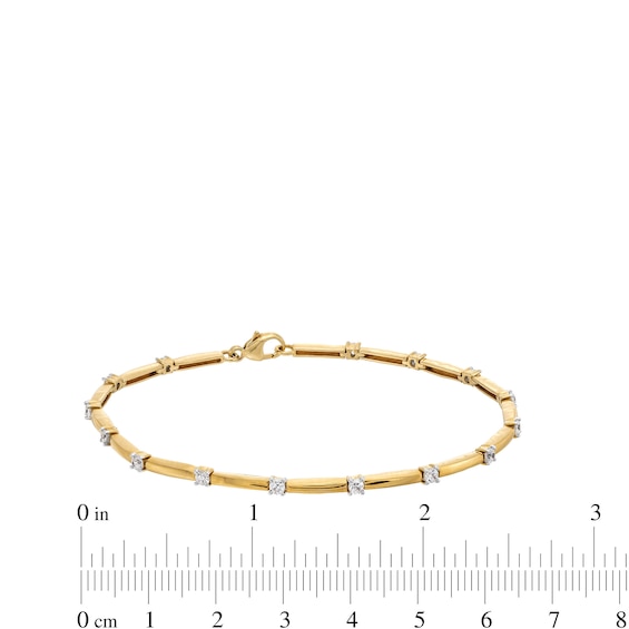 3/4 CT. T.w. Lab-Grown Diamond Station Bar Bracelet in 14K Gold (F/Si2) - 7.25”