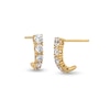 Thumbnail Image 1 of 3/4 CT. T.W. Diamond Graduated Five Stone J-Hoop Earrings in 10K Gold