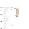 Thumbnail Image 3 of 3/4 CT. T.W. Diamond Graduated Five Stone J-Hoop Earrings in 10K Gold