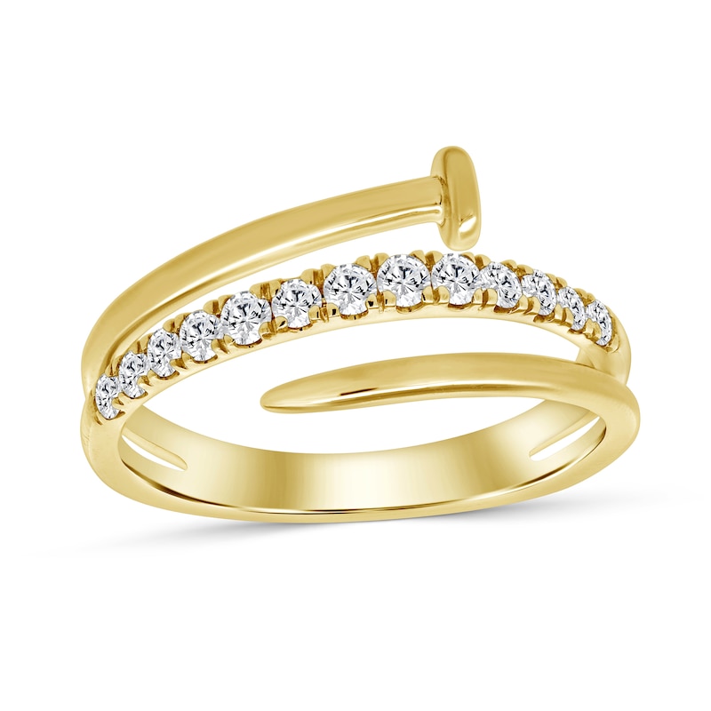 Main Image 1 of 1/3 CT. T.W. Diamond Spiral Nail Ring in 10K Gold