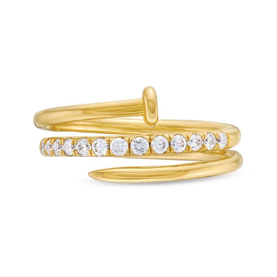 1/3 CT. T.w. Diamond Spiral Nail Ring in 10K Gold