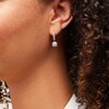 Thumbnail Image 2 of 3/4 CT. T.W. Princess-Cut Diamond Cushion-Shaped Frame Dangle Hoop Earrings in 10K White Gold