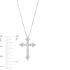 Thumbnail Image 2 of 1/2 CT. T.W. Diamond Gothic-Style Cross Pendant in 10K White Gold - 19"