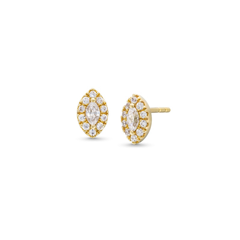 Main Image 1 of 1/5 CT. T.W. Marquise Diamond Frame Stud Earrings in 10K Gold