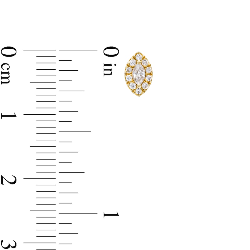 Main Image 3 of 1/5 CT. T.W. Marquise Diamond Frame Stud Earrings in 10K Gold