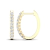 Thumbnail Image 1 of 1/2 CT. T.W. Diamond Oval Hoop Earrings in 10K Gold