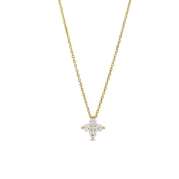 3/8 CT. T.W. Diamond Five Stone Flower Necklace in 10K Gold - 19"