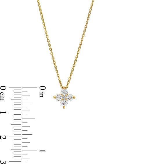 3/8 CT. T.w. Diamond Five Stone Flower Necklace in 10K Gold - 19"