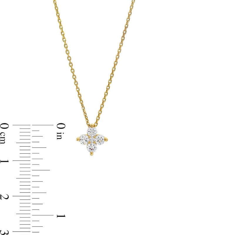Main Image 4 of 3/8 CT. T.W. Diamond Five Stone Flower Necklace in 10K Gold - 19"