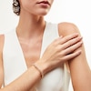 Thumbnail Image 2 of 1 CT. T.W. Emerald-Shaped Multi-Diamond Station Double Row Bangle in 10K Gold