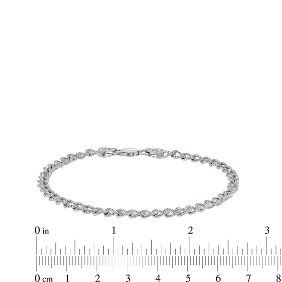 1-1/4 CT. T.w. Diamond Curb Chain Bracelet in 10K White Gold - 7.25"
