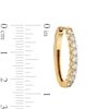 Thumbnail Image 2 of 1 CT. T.W. Diamond Oval Hoop Earrings in 10K Gold