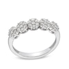Thumbnail Image 1 of 1/2 CT. T.W. Multi-Diamond Five Flower Cluster Ring in 10K White Gold