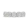 Thumbnail Image 4 of 1/2 CT. T.W. Multi-Diamond Five Flower Cluster Ring in 10K White Gold