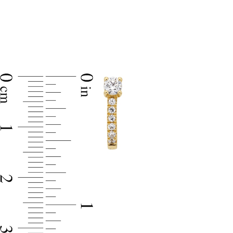 Main Image 3 of 1/2 CT. T.W. Diamond Hoop Earrings in 10K Gold