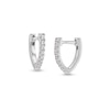 Thumbnail Image 1 of 1/5 CT. T.W. Diamond Wishbone-Shaped Huggie Hoop Earrings in Sterling Silver