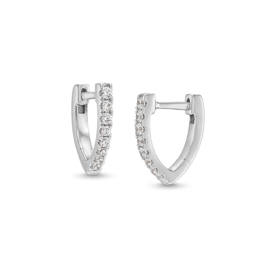 1/5 CT. T.w. Diamond Wishbone-Shaped Huggie Hoop Earrings in Sterling Silver