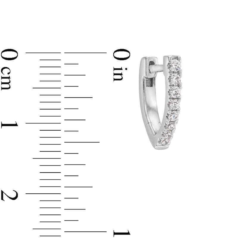 Main Image 3 of 1/5 CT. T.W. Diamond Wishbone-Shaped Huggie Hoop Earrings in Sterling Silver