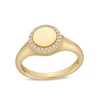 Thumbnail Image 1 of 1/10 CT. T.W. Diamond Frame Signet Ring in 10K Gold