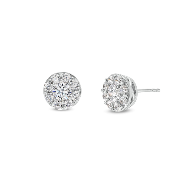 Main Image 1 of 1 CT. T.W. Certified Lab-Grown Multi-Diamond Stud Earrings in 14K White Gold (F/SI2)