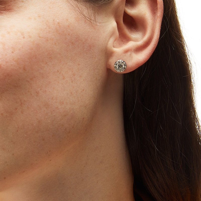 Main Image 2 of 1 CT. T.W. Certified Lab-Grown Multi-Diamond Stud Earrings in 14K White Gold (F/SI2)