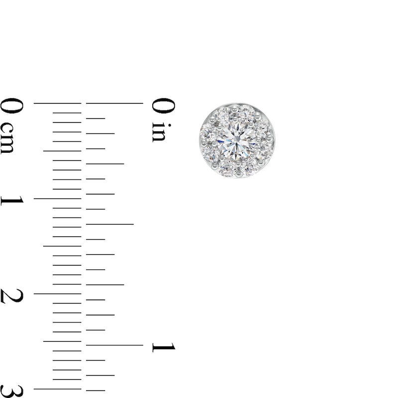 Main Image 3 of 1 CT. T.W. Certified Lab-Grown Multi-Diamond Stud Earrings in 14K White Gold (F/SI2)