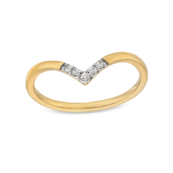 1/20 CT. T.w. Diamond Chevron Stackable Ring in 10K Gold
