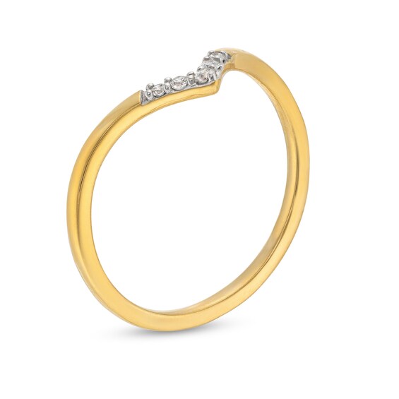 1/20 CT. T.w. Diamond Chevron Stackable Ring in 10K Gold