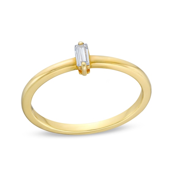 1/10 CT. Baguette-Cut Diamond Solitaire Ring in 10K Gold