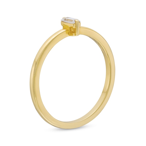 1/10 CT. Baguette-Cut Diamond Solitaire Ring in 10K Gold