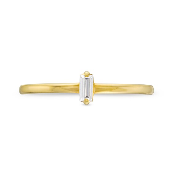 1/10 CT. Baguette-Cut Diamond Solitaire Ring in 10K Gold
