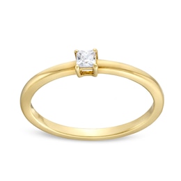 1/10 CT. Princess-Cut Diamond Solitaire Ring in 10K Gold (I/I1)
