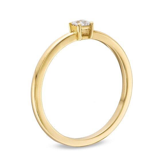 1/10 CT. Princess-Cut Diamond Solitaire Ring in 10K Gold (I/I1)