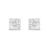 Thumbnail Image 0 of 1/3 CT. T.W. Baguette and Round Certified Lab-Created Multi-Diamond Square Stud Earrings in 14K White Gold (F/SI2)