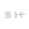 Thumbnail Image 2 of 1/3 CT. T.W. Baguette and Round Certified Lab-Created Multi-Diamond Square Stud Earrings in 14K White Gold (F/SI2)