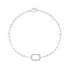 Thumbnail Image 1 of 1/6 CT. T.W. Diamond Open Octagon Paper Clip Link Chain Bracelet in Sterling Silver