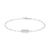 Thumbnail Image 2 of 1/6 CT. T.W. Diamond Open Octagon Paper Clip Link Chain Bracelet in Sterling Silver
