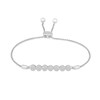 Thumbnail Image 1 of 1/4 CT. T.W. Multi-Diamond Cluster Bolo Bracelet in 10K White Gold - 8"