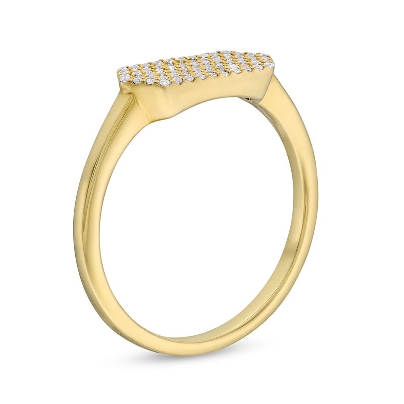 Main Image 3 of 1/5 CT. T.W. Multi-Diamond Sideways Hexagon Ring in 10K Gold