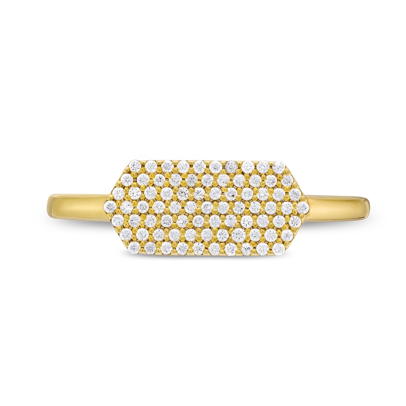 Main Image 4 of 1/5 CT. T.W. Multi-Diamond Sideways Hexagon Ring in 10K Gold