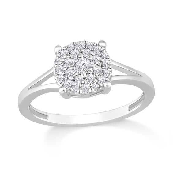 1/3 CT. T.w. Multi-Diamond Split Shank Ring in 10K White Gold