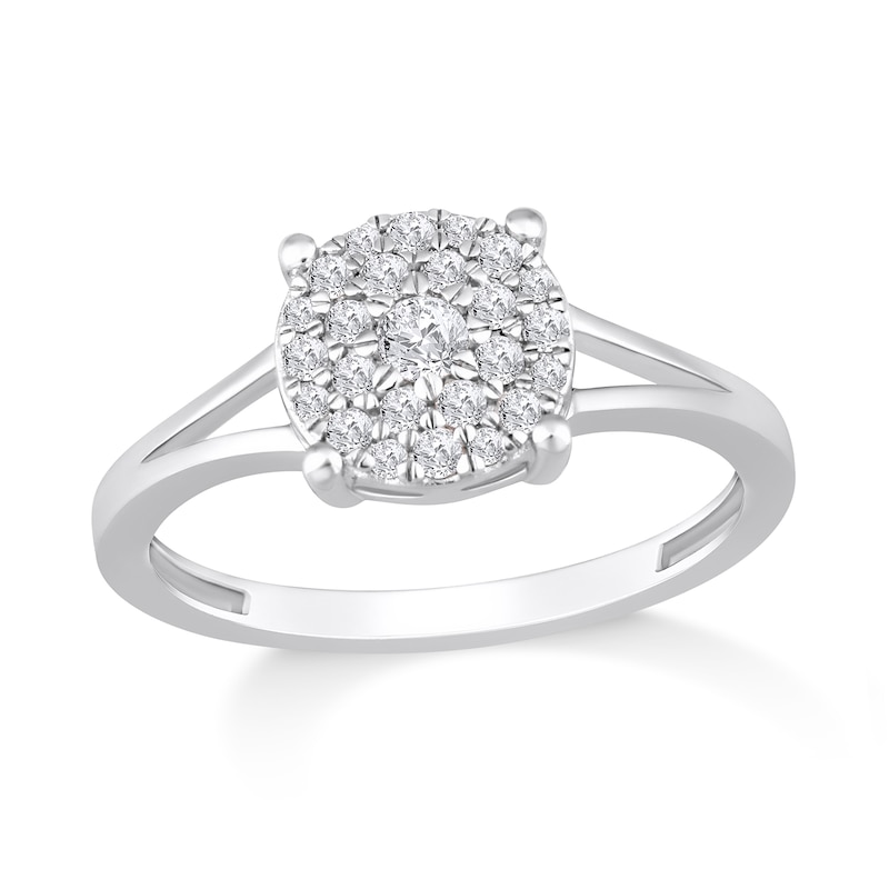 Main Image 1 of 1/3 CT. T.W. Multi-Diamond Split Shank Ring in 10K White Gold