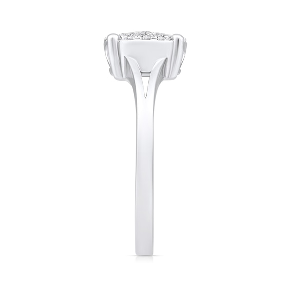 1/3 CT. T.w. Multi-Diamond Split Shank Ring in 10K White Gold