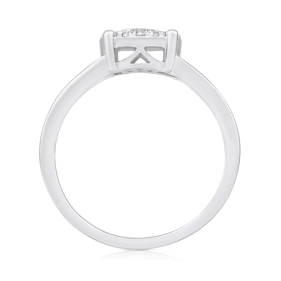 1/3 CT. T.w. Multi-Diamond Split Shank Ring in 10K White Gold